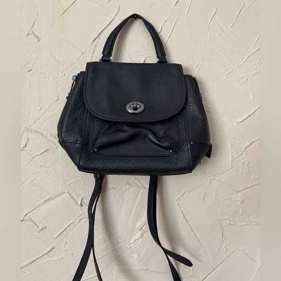 Coach Faye Black Leather Backpack / crossbody bag - Picture 1 of 4